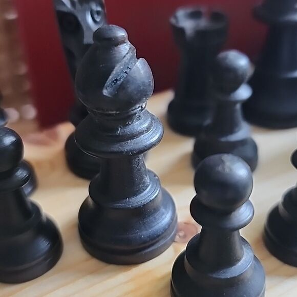 Vintage French Carved Wooden Chess Pieces - Picture 9 of 17